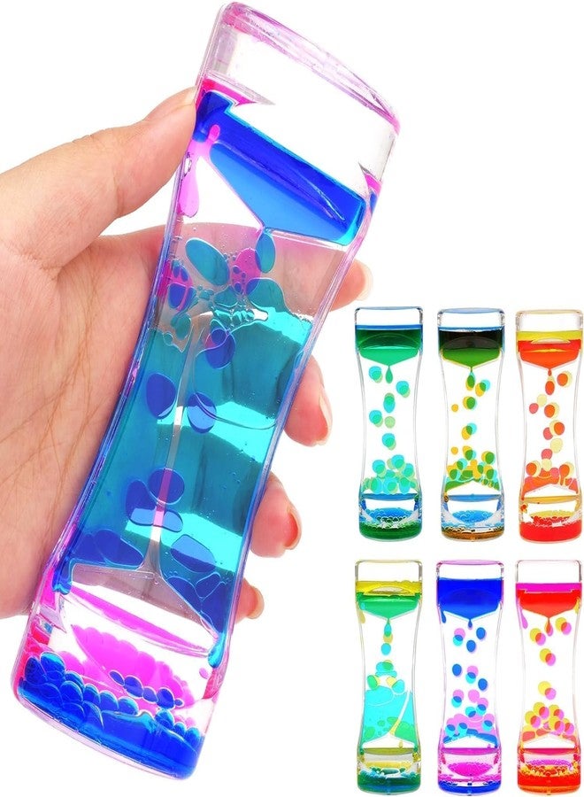 Ternero Liquid Motion Bubbler Liquid Timer Executive Desk Toys for Relaxation Kids Teenager Adults Oil Hourglass Multi Color Acrylic Desktop Decorations (Pack of 1)-Multi Color - Image 4